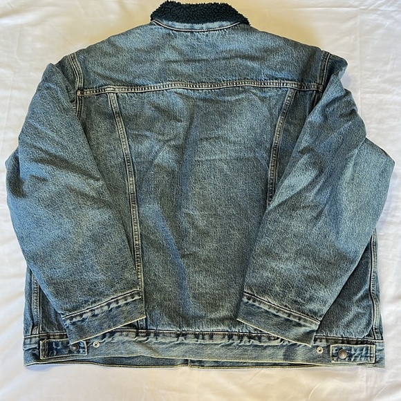 Levi’s Sherpa Jean Jacket Medium wash Navy Sherpa size XXL - Picture 5 of 10